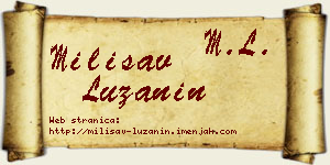 Milisav Lužanin vizit kartica